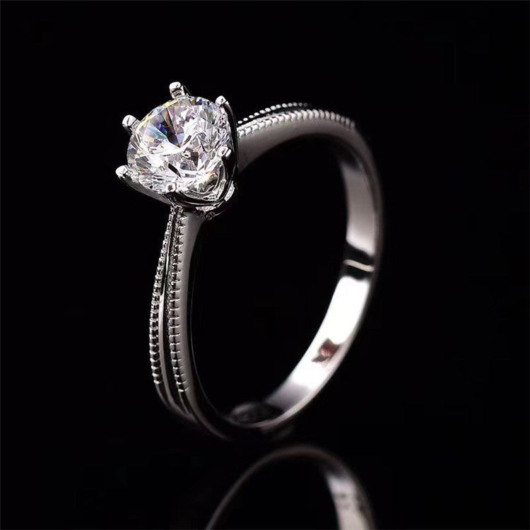 Moissanite Engagement Diamond Finger Rings for Women 925 Silver 18K Platinum 2CT Bridal Ring