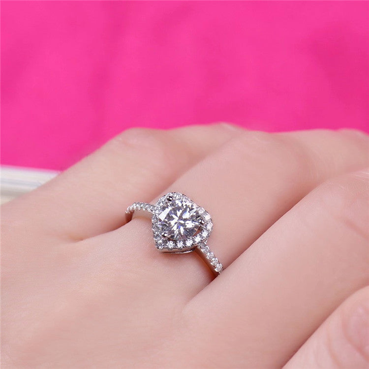 Promise Rings Heart Moissanite Diamond Finger Rings for Women Engagement Ring