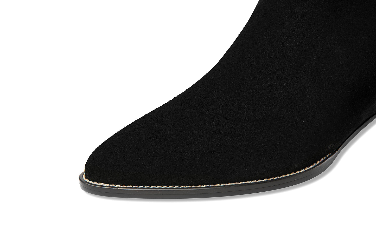 Women's Pointed Toe Suede Leather Handmade Inner Heels Side Zip Up Casual Ankle Boots