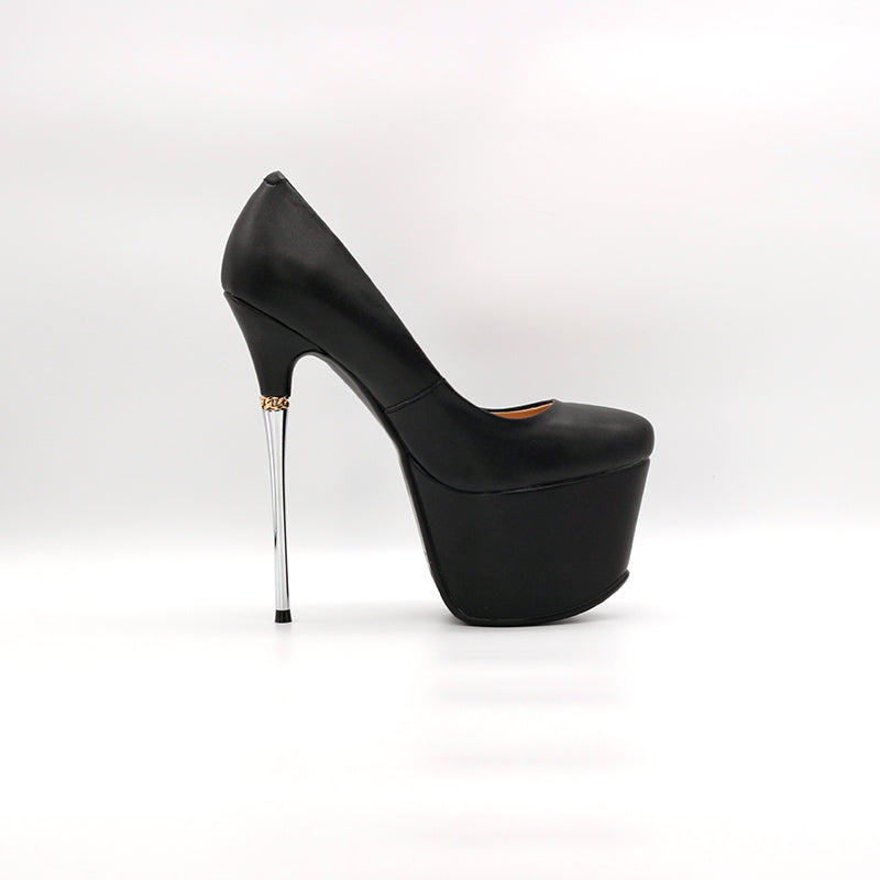 Genuine Leather Women's Pointed Toe Handmade High Stiletto Heel Platform Weeding Pumps Shoes