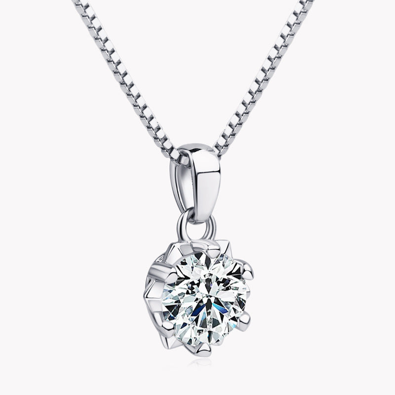 Women's  Snow Pendant Necklaces S925 Sterling Silver Moissanite Jewelry