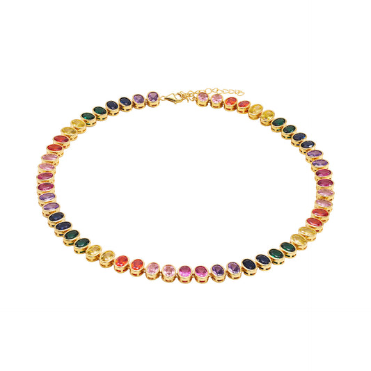 Women's Colorful Necklaces Glitter Crystal Stone Bead Adjustable Chokers