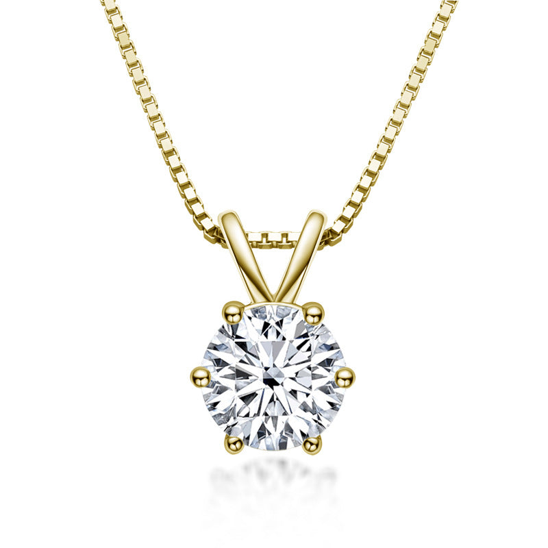 Pendant Necklaces for Women S925 Sterling Silver Jewelry Genuine Moissanite 1 CT Necklace