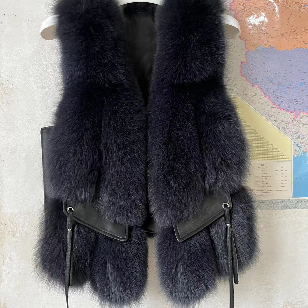 BelaCustom Women's Winter Fox Fur Vest Customization