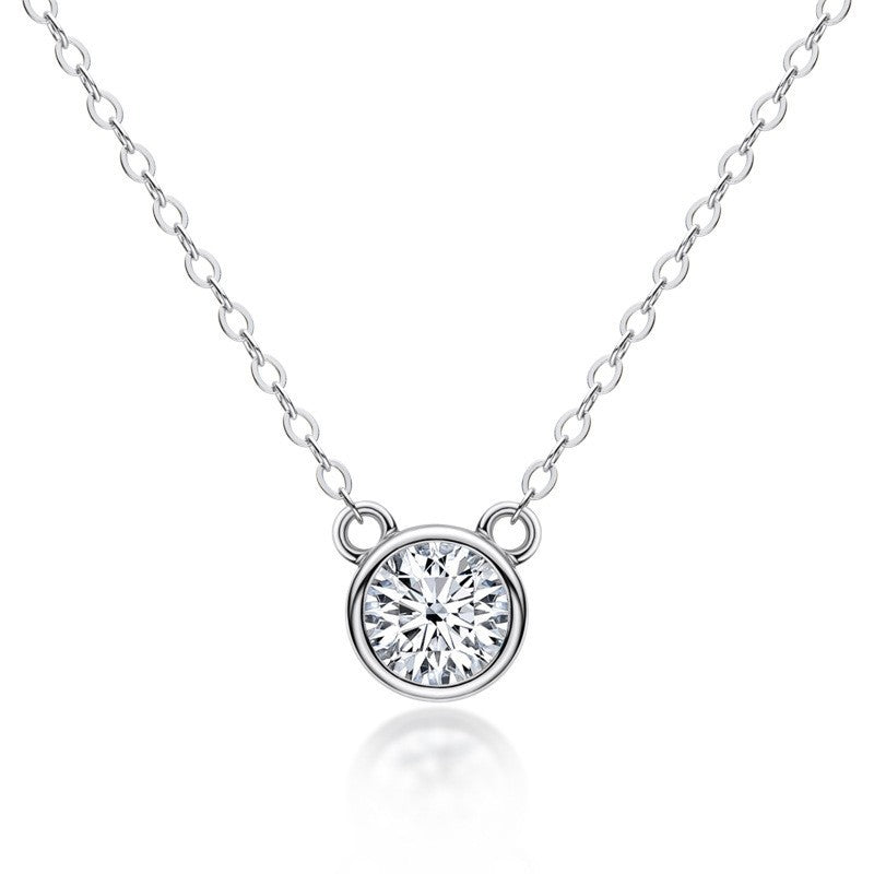 Pendant Necklaces for Women S925 Sterling Silver Jewelry Genuine Moissanite 1 CT Necklace