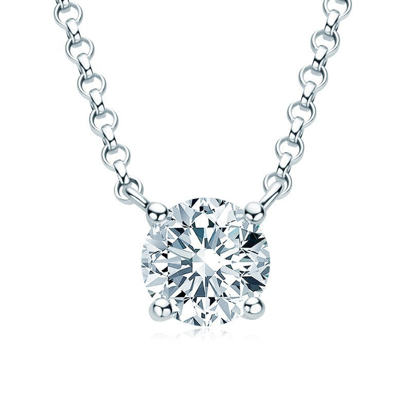 Pendant Necklaces for Women S925 Sterling Silver Jewelry Genuine Moissanite 1 CT Necklace