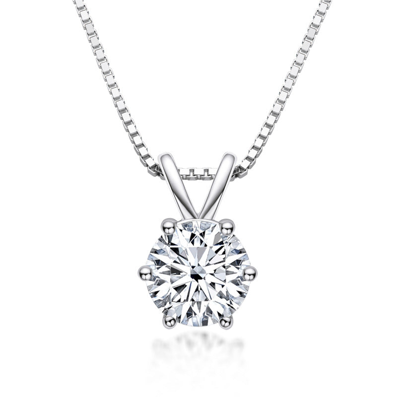 Pendant Necklaces for Women S925 Sterling Silver Jewelry Genuine Moissanite 1 CT Necklace