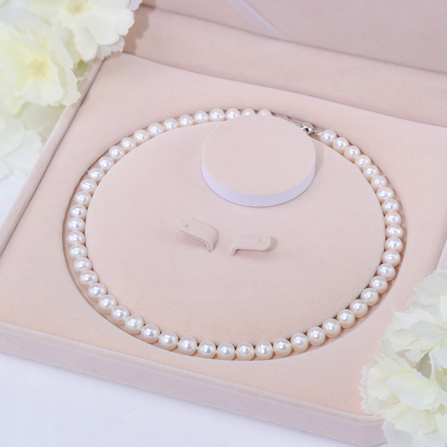 Natural Fresh Water Pearls Necklaces for Women 8-9mm Pearl Chain Choker