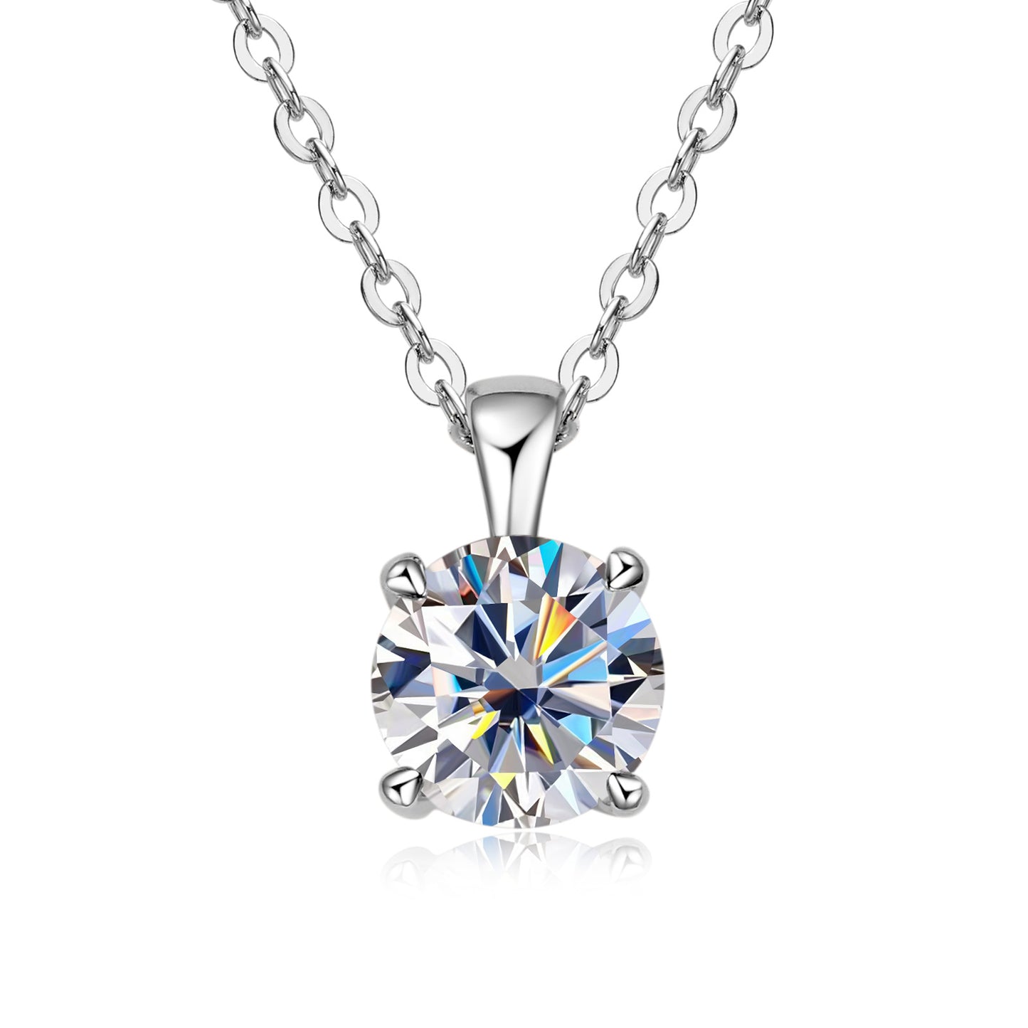 Pendant Necklaces for Women S925 Sterling Silver Jewelry Genuine Moissanite 1 CT Necklace