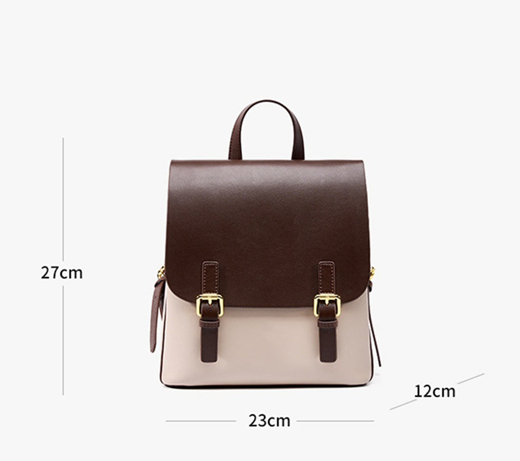 Women's Handmade Genuine Leather Backpack Work School Casual Bag