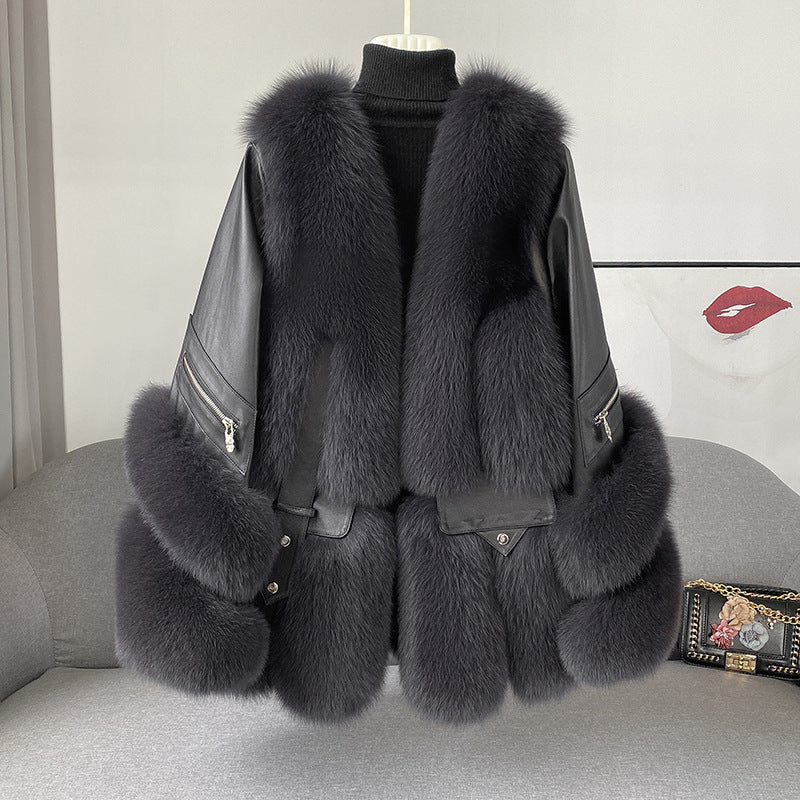 BelaCustom Fox Fur Women's Jacket Coat Customization