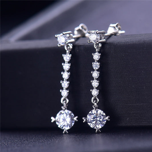 Earrings 925 Sterling Silver Moissanite Pendant Earring for Women Dangle Drop Jewelry