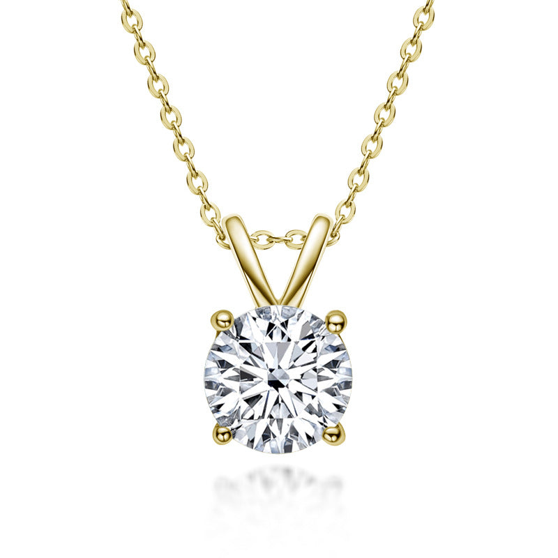 Pendant Necklaces for Women S925 Sterling Silver Jewelry Genuine Moissanite 1 CT Necklace