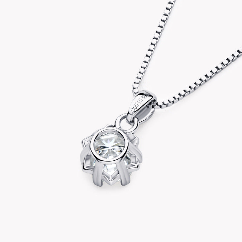 Women's  Snow Pendant Necklaces S925 Sterling Silver Moissanite Jewelry