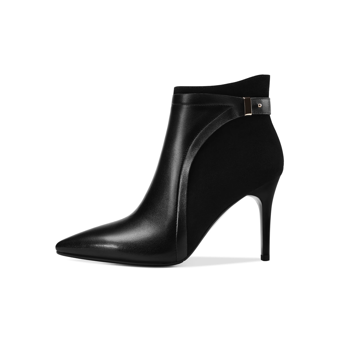 Women's Genuine Leather Pointed Toe Side Zip Handmade Sexy Stiletto High Heel Ankle Boots