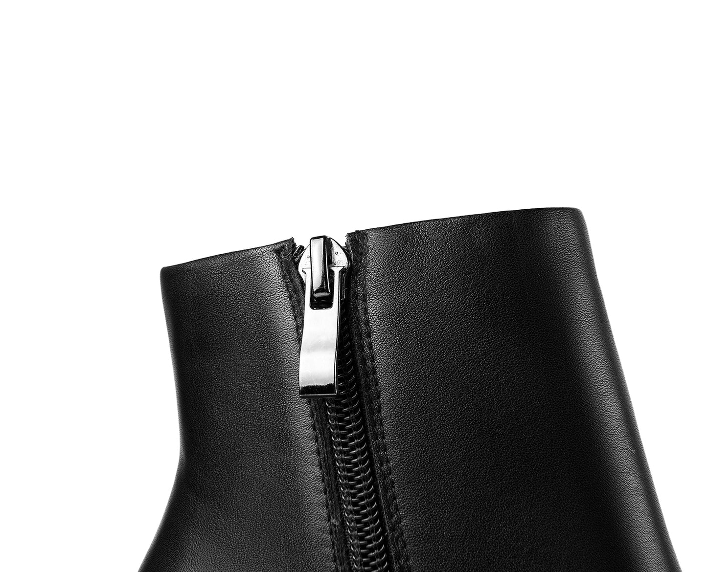 Women's Genuine Leather Pointed Toe Handmade Platform Side Zipper Stiletto High Heels Chic Ankle Boots