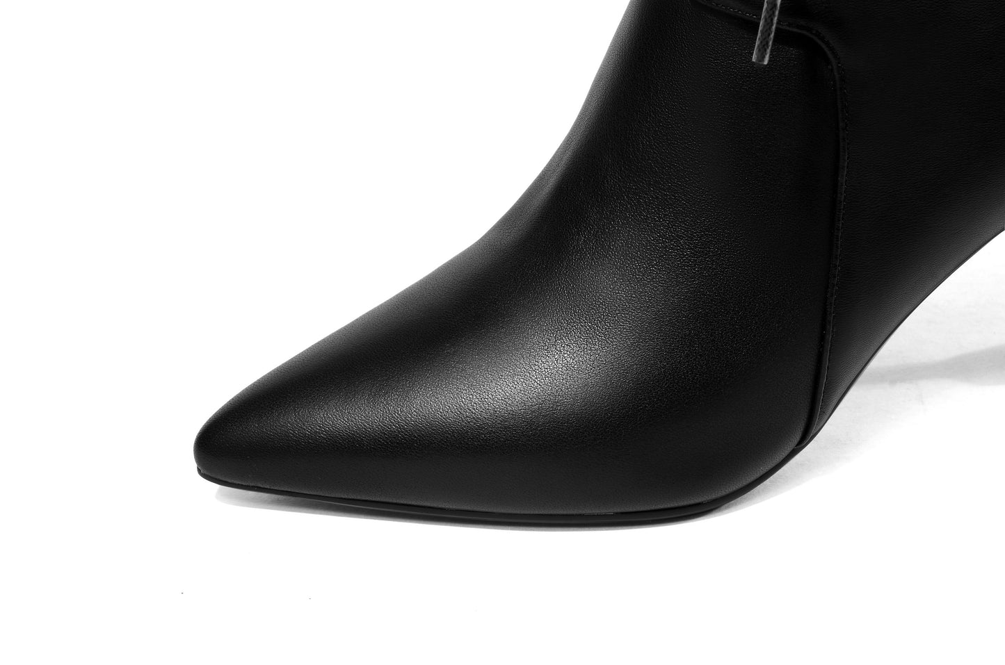 Women's Genuine Leather Pointed Toe Lace Up Back Zip Handmade Stiletto Heel Fashion Ankle Boots